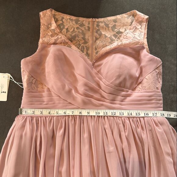 Women’s Pink Chiffon Full Length Mother of Bride Bridesmaid Formal Dress 16 NWT - Picture 8 of 11